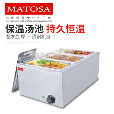 Desktop Three Pots Bain Marie FY-165A Commercial Electric Heating Maintaining Furnace Warm Stew Pot Food Soup Stove