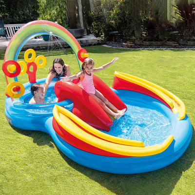 American Intex57453 Eight-Shaped Rainbow Slide Park Pool Inflatable Children's Swimming Pool Bath