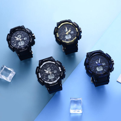 Electronic Watch Men's High School Student Trendy Waterproof Drop-Resistant Luminous Youth Sports Watch Men's Children's Timing Alarm Clock