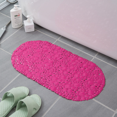 Factory Direct Sales Tough PVC Floor Mat Oval Non-Slip Bathroom Mat with Suction Cup Non-Slip Hydrophobic Bathroom Mat