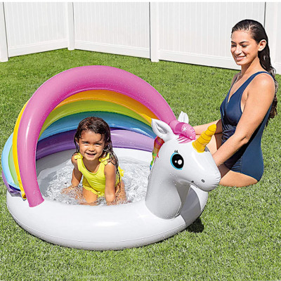 American Intex57113 Unicorn Rainbow Cover Pool Baby Inflatable Pool Children Swimming Pool Bath