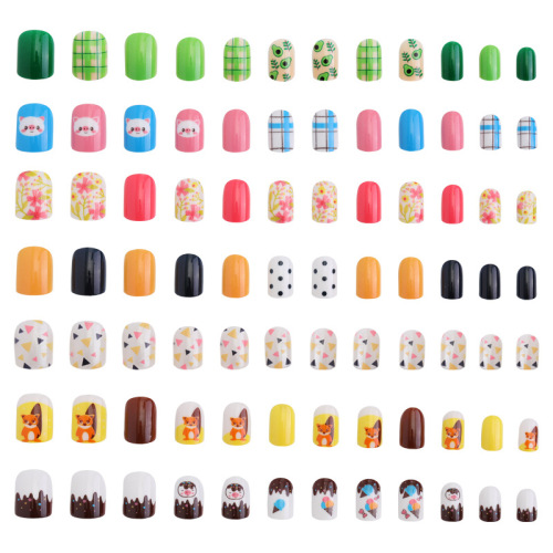 Spring and Summer Sweet Nail Patch Wear Nail Cap 24 Pieces Elegant French Style false Nail Finished Nail Art Piece 