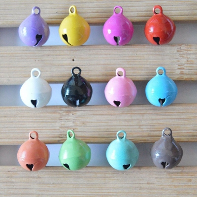 14mm Color Paint Iron Bell Keychain Pendant Pet Collar Accessories DIY Ornament Accessories round Bell
