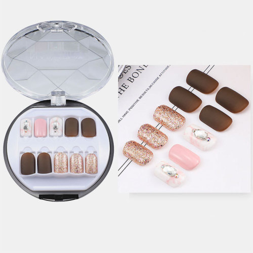 factory direct sales new product nail patch finished product wear nail 30 pieces removable nail polish with diamond false nail