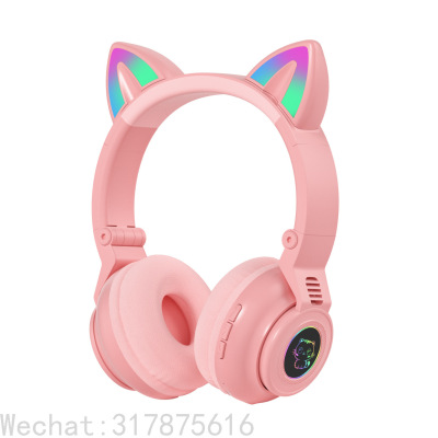New Stn26 Cat Ear Bluetooth Headset Wireless Sports Gaming Bluetooth Headphone Head-Mounted 5.0 Headset
