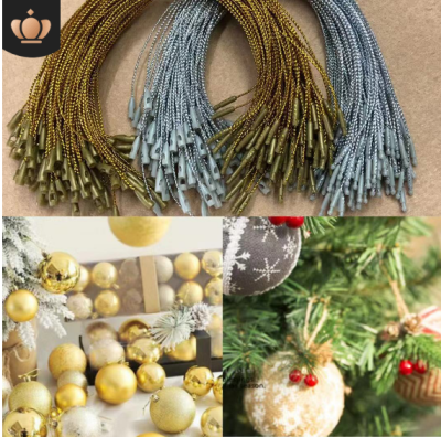 Christmas Tree Decorations HangTag String Clothes String Gold Silver Color Wire rope 