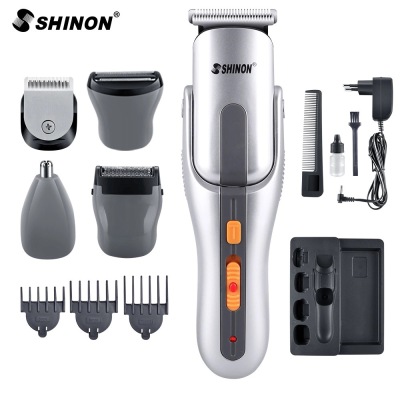 Cross-Border Hot Sale Charging Hair Clipper Rotatable Cutter Head 5 in 1 Multifunctional Electric Clipper Barber Scissors Suit 1773