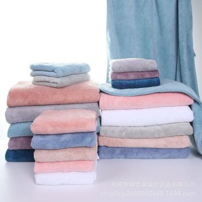 Factory Direct Sales Water-Absorbing Quick-Drying Coral Fleece Bath Towel