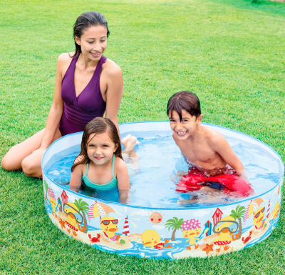 American Intex58477 Hard Glue Play Bath Pool Folding Inflatable-Free Swimming Pool for Babies and Children Large Sized Bathtub