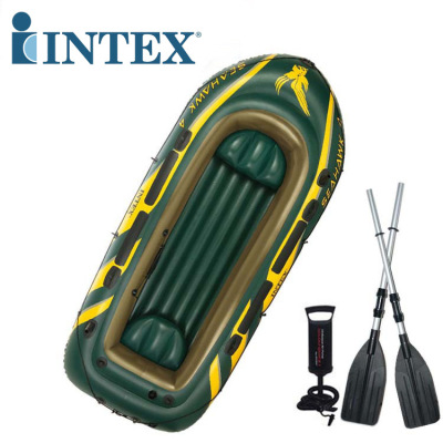 Intex from USA 68351 Sea Hawk Four-Person Barge Group Inflatable Boat Kayak Hovercraft Fishing Boat