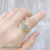 Europe and America Creative Personality Love Heart-Shaped Ring Female Real Gold Plating Micro Inlaid Zircon Square Open Ring Cross-Border Hot