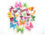 Blue 3D Butterfly 12 Sets Bright Color DIY Creative Combination Sticker PVC Butterfly H-003 Double Layer Blue