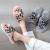 New Cross-Border Home Leopard Cross Fluffy Slippers Female European and American Ins Style Breathable Plush Floor Cotton Slippers Female