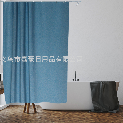 Amazon Foreign Trade Bathroom Waterproof Door Curtain Shower Curtain Imitation Linen 180*180 Customizable Size