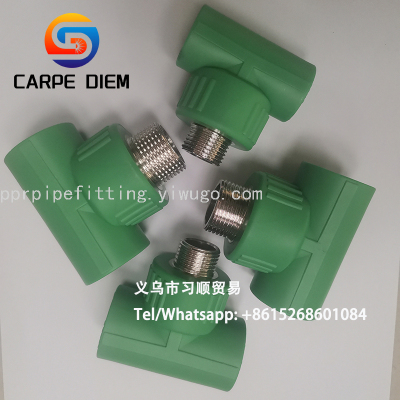 PPR Outer Wire Tee PPR Pipe and Fittings Outer Tooth Tee Factory Plumbing Pipe Fittings