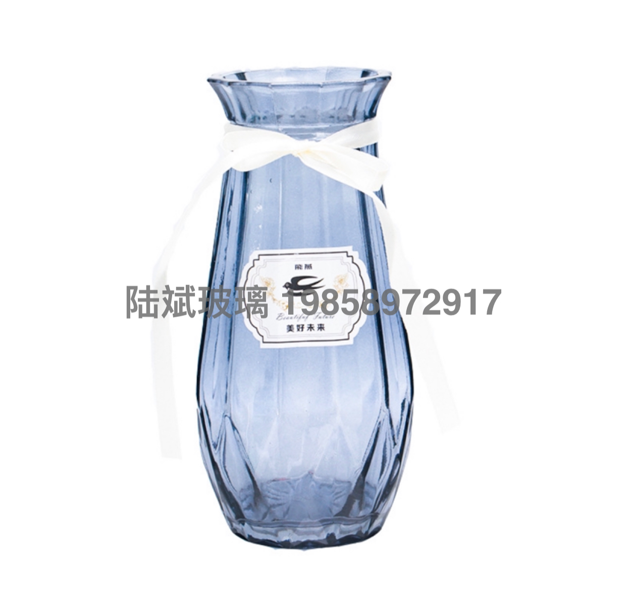 厂家批发欧式彩色玻璃花瓶透明渐变色水培干花花瓶客厅摆件 http: