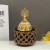 Factory Direct Supply Wood Color Hollow Woven Resin Craft Decoration Fashion Arabic Style Home Incense Burner in Stock