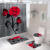 Rose Series Waterproof Polyester Shower Curtain FourPiece Set Tens of Thousands of Flowers Can Provide Vacuum Packaging