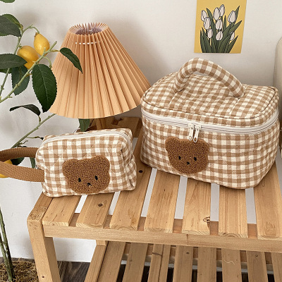 Yeyu/Amazon Cross-Border Supply Cute Bear Cosmetic Bag Women's New Large Capacity Wash Box Storage Box