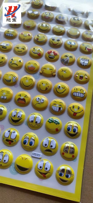 Cartoon Smiley Face Bubble Sticker Bronzing Bubble Sticker Stickers for Journals