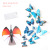 Blue 3D Butterfly 12 Sets Bright Color DIY Creative Combination Sticker PVC Butterfly H-003 Double Layer Blue