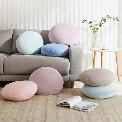 Simple Fashion Plain Home round Seat Cushions Pillow Solid Color Super Soft Comfortable Breathable Cushion Japanese and Korean Style Chair Cushion