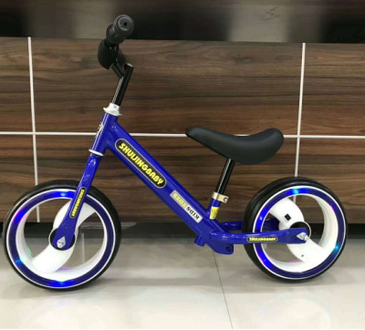 2022 Cross-Border New Children's Two-Wheel Balance Scooter Pedal-Free 12-Inch Wheel Flashing Two-Roller Skating Car