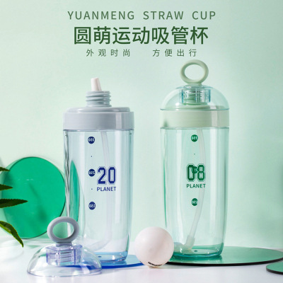Round Cute Straw Series Water Cup Removable Tumbler Convenient Silicone Handle Sealed Leak-Proof Water Cup Tea Cup