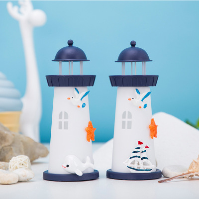 Ocean Lighthouse Table Lamp Creative Christmas Gift Table Lamp Children's Birthday Gifts Small Night Lamp Ambience Light