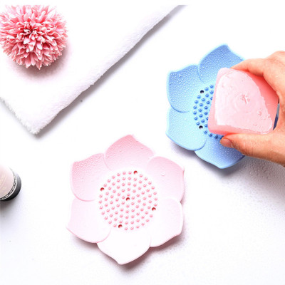 Lotus Holder Silicone Rubber Water Filter Creative Soap Drain Tray Environmentally Friendly Odorless White Soap Tray