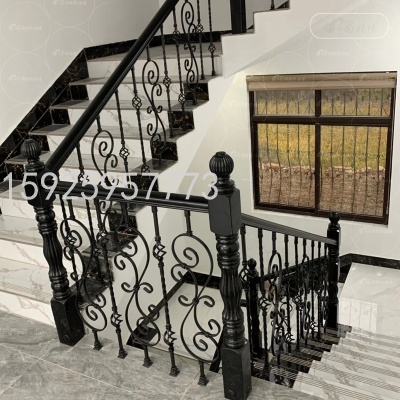 Stair Handrail Solid Iron Large Flower S Flower Iron Stair Single Bird Cage Iron Double Bird Cage