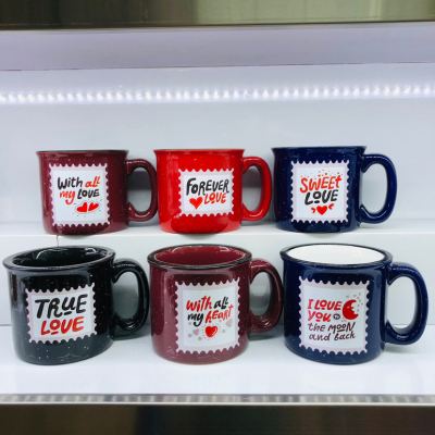Lv202 Valentine's Day Stamp Wind Ceramic Cup Water Cup Mug Valentine's Day Daily Necessities Department Store2023