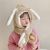 Winter Children's Hat Scarf Integrated Children's Thickened Warm Plush Cute Baby Rabbit Ears Earmuffs Hat Children