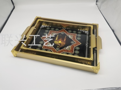 Factory Direct Sales Innovative Light Luxury Aluminum Alloy Tray New Ramadan Fruit Plate Wholesale