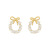 Bow Earrings Female Hollow Jeweled Garland Pearl Earrings Temperament Korean Stud Earrings Sterling Silver Needle Vintage Earrings
