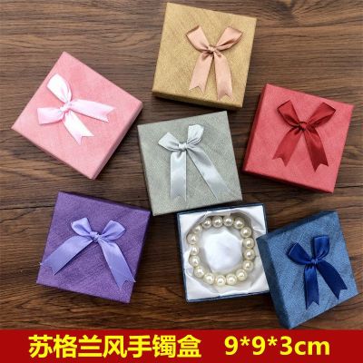 Factory Direct Sales Tiandigai Bracelet Box Jewelry Box Bow Square Bracelet Box Paper Bracelet Box Wholesale