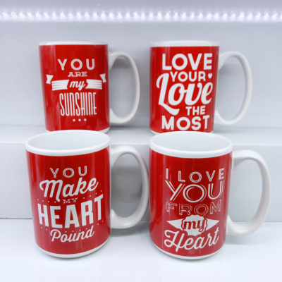 Lv425 Valentine's Day Red Ceramic Cup Water Cup Mug Valentine's Day Wedding Daily Necessities Department Store Cup2023