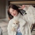 Autumn and Winter Warm Velvet Scarf Female Bear Embroidery Three-Dimensional Cross Thickened Imitation Fur Rex Rabbit Fur Scarf All-Matching