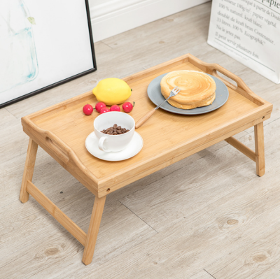 Lazy Folding Table Multi-Functional Bamboo Tray Household Bedroom Wooden Tray Bamboo Simple Computer Small Table