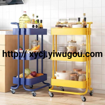 Trolley Trolley Vegetable Rack Vegetable Basket Dormitory Storage Rack Multi-Layer Storage Rack Kitchen Storage Rack