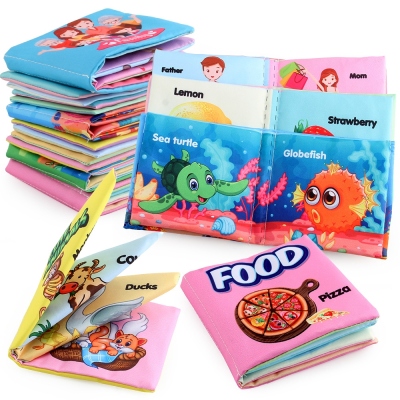 New Baby Toys Cloth Book Tear-Proof with Ringing Paper Fun Early Education Perception Animal Marine Food Palmar Book Cloth Book