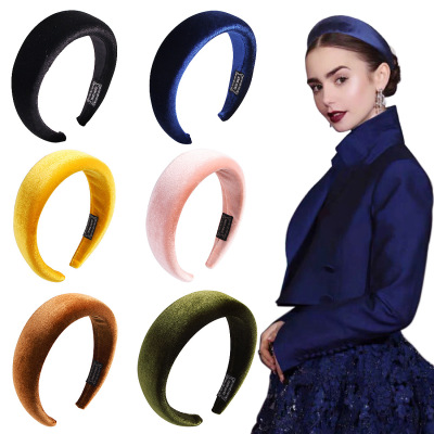 Korean Style New Stylish Hair Accessories Sponge Headband Women's Wide-Edged Headband Cross-Border Headdress Wholesale E3