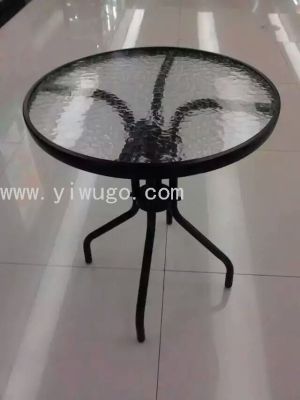 60cm Folding Glass Table and Chair Tempered Assembly Glass Small Square Table Simple Outdoor Coffee Creamer Tea Table