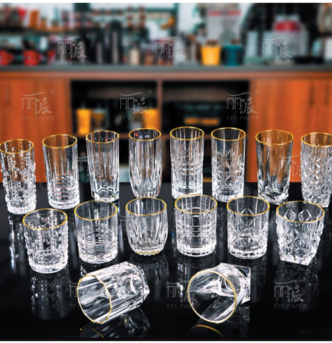 KTV酒吧玻璃杯水杯威士忌杯商用高档金边威杯啤酒杯