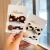 Korean Style Cows Pattern Fabric Bow Press Clip Little Girl Button Polka Dot 2-Piece Hairpin Set Children's Hair Accessories