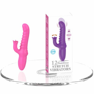 Adult Sexy Sex Product New Telescopic Rod Women's Masturbation Device Vibration Tongue Licking Heating Massager