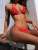 New European and American Sexy Foreign Trade Printed Swimsuit Bikini Three-Piece Suit