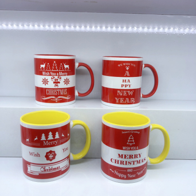 Ch412 Double-Sided Pattern Christmas Gift Cup Ceramic Cup Water Cup Mug Daily Necessities Cup2023