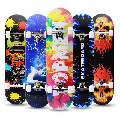 Four-Wheel Scooter Beginner Adult and Children Boys and Girls Youth Concave Board Maple Twin Tips Skateboard Surfboard