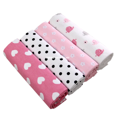 Newborn Cloth Wrapper Flannel Cotton Blanket Bed Sheets Baby Cloth Wrapper Flannel 4 Pack